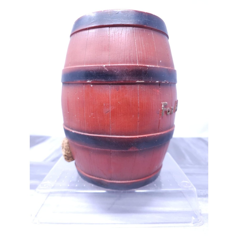 Coin Bank "For a‎ Rainy Day" Barrel Piggy Bank Complete with Cork Vintage 1950's - Picture 4 of 6